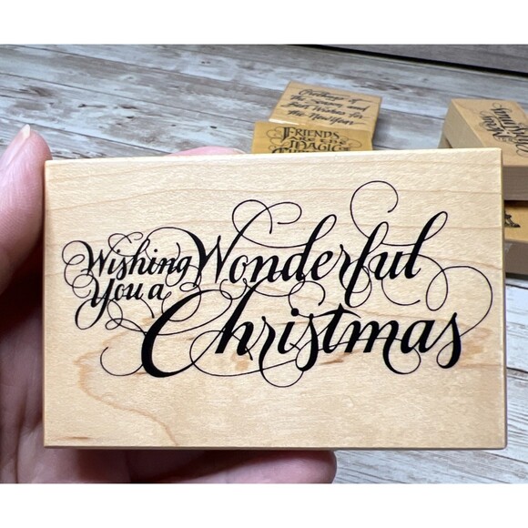 Lot of 20 Christmas PSX Design (1980-1999) Wood Mounted Rubber Stamp Vintage - Picture 11 of 16